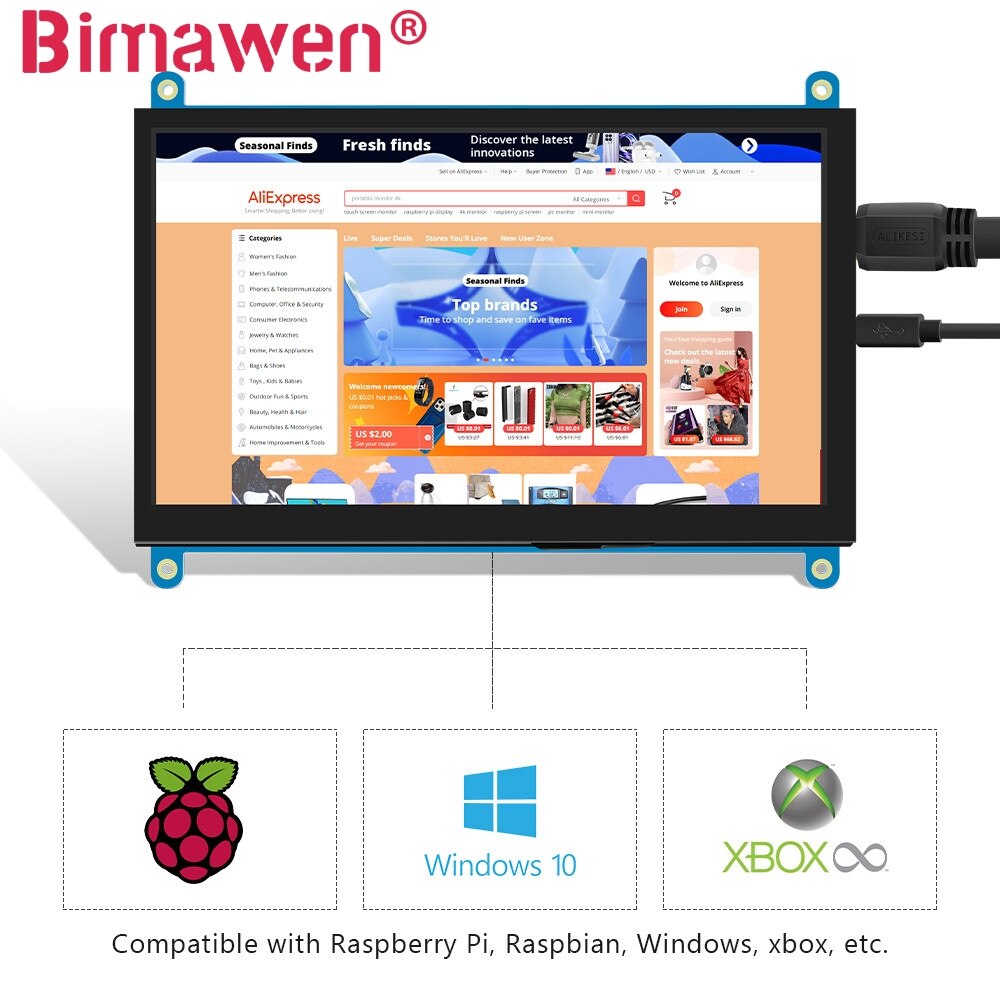 Bimawen   ġ ũ, IPS ÷, ޴ , ǻ , 3b +/4b/Windows ȣȯ , 7 ġ, 1024x600